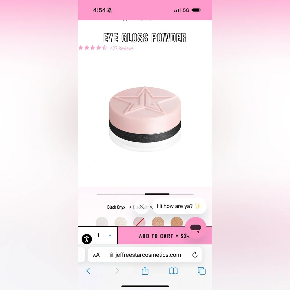 Jeffree Star Black Onyx Eye Gloss Powder